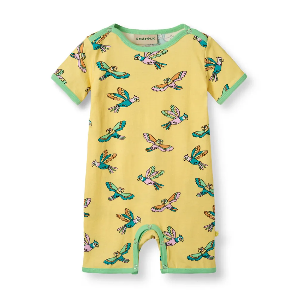 Småfolk Heldragt kortærmet - Custard- Bodystocking Kortærmet
