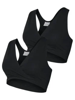 MamaLicious Helena crossy bra 2-pak - BLACK- Amme Bh'Er