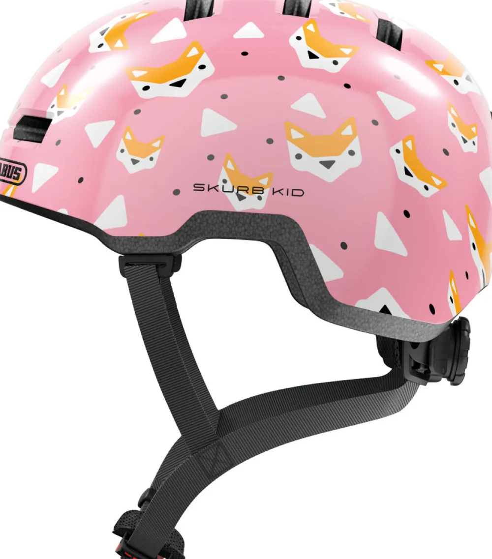 Abus Hjelm Skurb Kid, rose foxes, M- Cykelhjelme & Tilbehør|Cykelstole & Hjelme