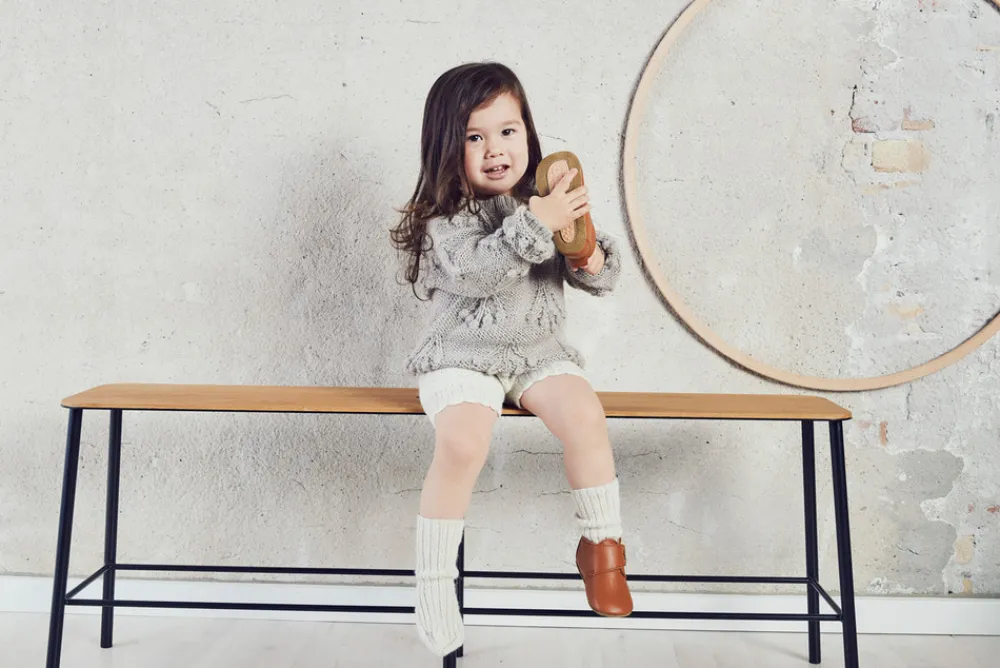 Bisgaard Hjemmesko, Velcro Star - 66 Cognac- Hjemmesko