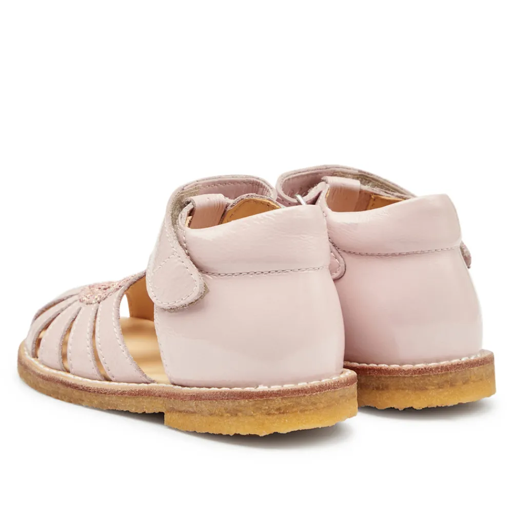 Angulus Hjertesandal med glitter - 3057- Sandaler Med Blink|Sandaler Med Lukket Tå