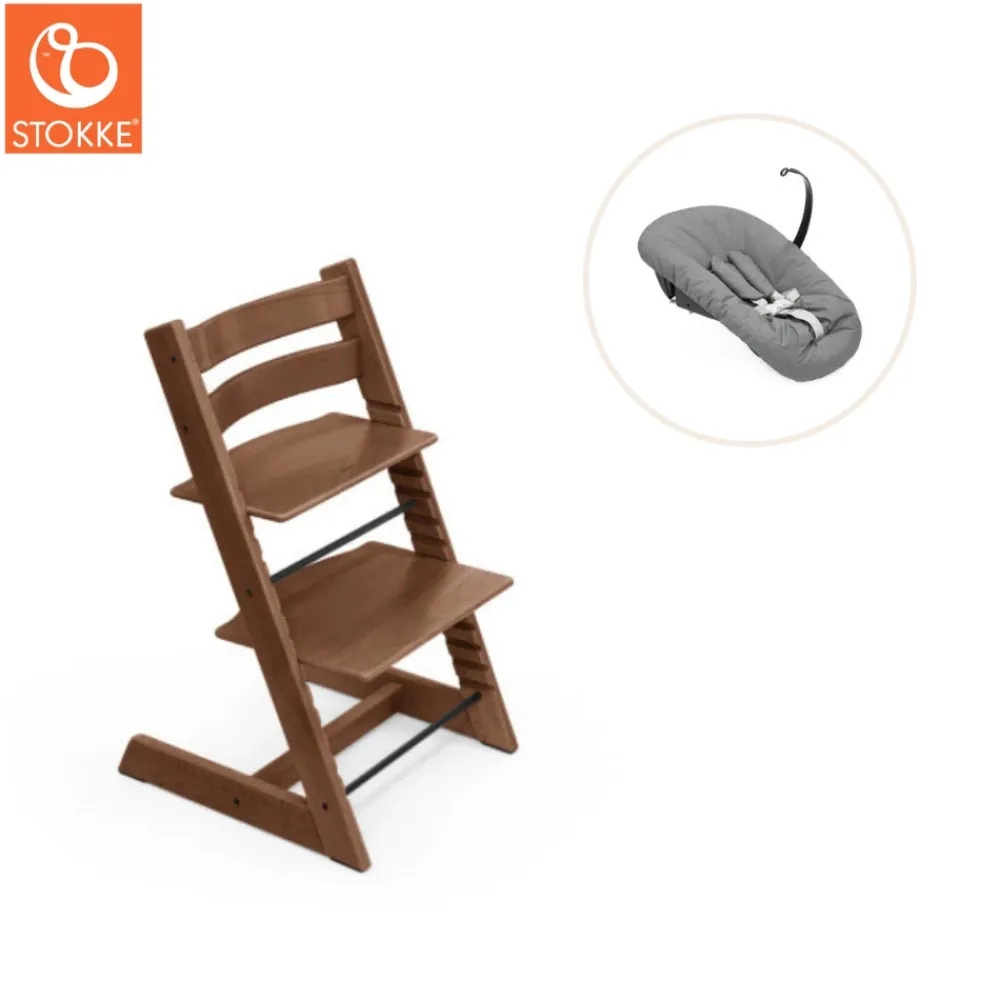 Tripp Trapp® Højstol bøg inkl. newborn sæt - Warm brown-Børn Højstole Med Tilbehør