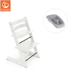 Tripp Trapp® Højstol bøg inkl. newborn sæt - hvid-Børn Højstole Med Tilbehør