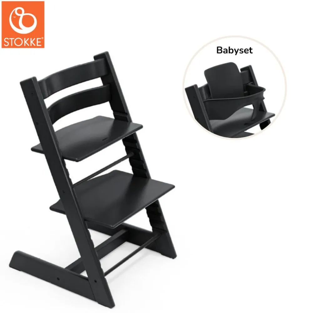 Tripp Trapp® Højstol inkl. babysæt - sort-Børn Højstole Med Tilbehør