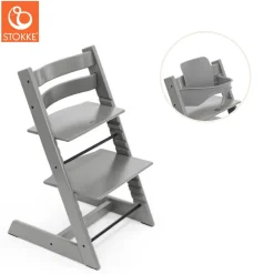 Tripp Trapp® Højstol inkl. babysæt - storm grå-Børn Højstole Med Tilbehør