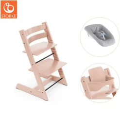 Tripp Trapp® Højstol inkl. newborn sæt og babysæt - serene pink-Børn Højstole Med Tilbehør