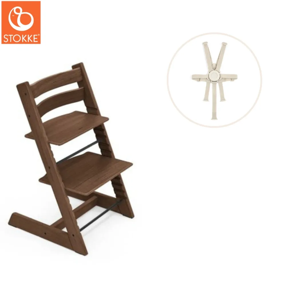 Tripp Trapp® Højstol inkl. sele - eg warm brown-Børn Højstole Med Tilbehør