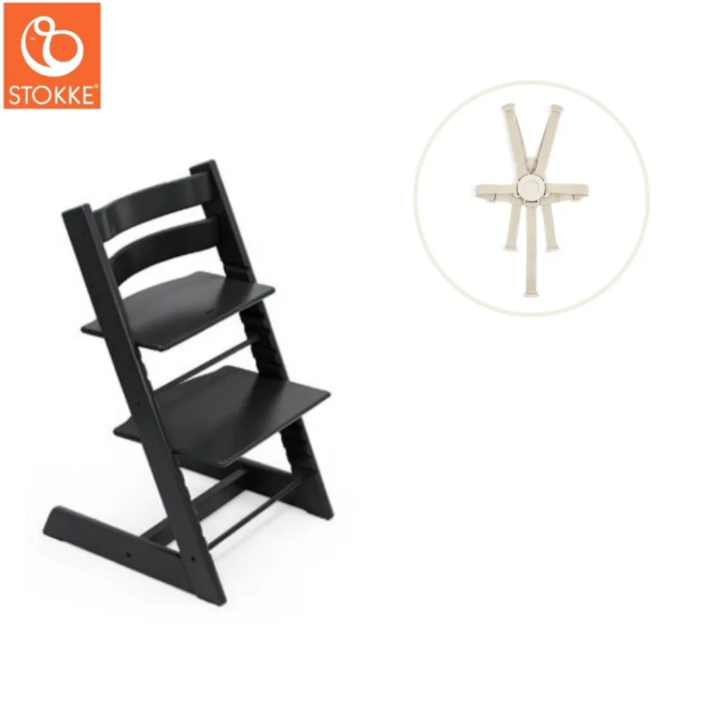 Tripp Trapp® Højstol inkl. sele - sort-Børn Højstole Med Tilbehør