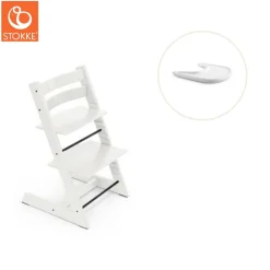Stokke® / Tripp Trapp® Højstol inkl. tray - hvid/hvid-Børn Højstole Med Tilbehør