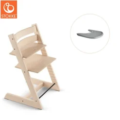 Stokke® / Tripp Trapp® Højstol inkl. tray - natur/grå-Børn Højstole Med Tilbehør