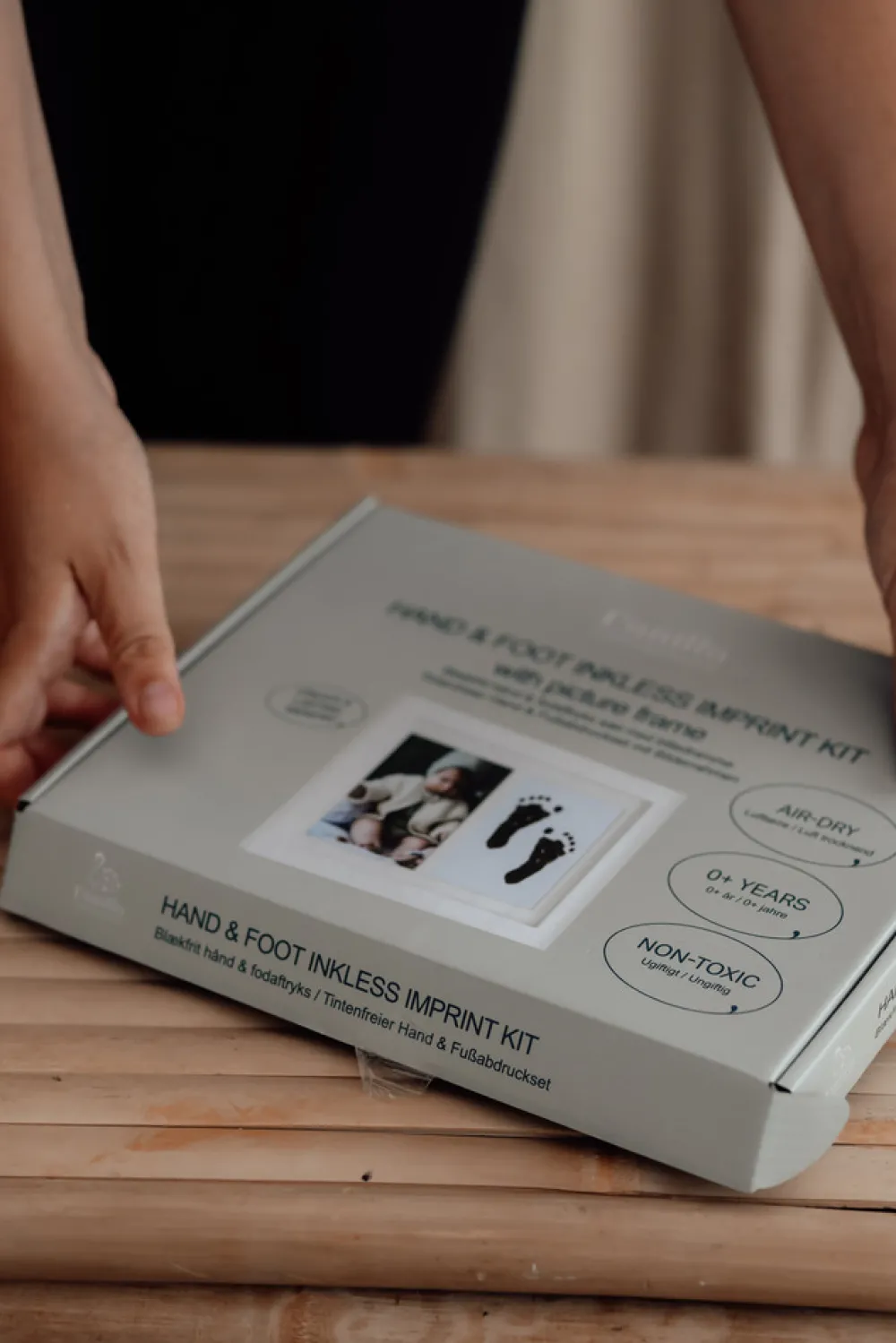 Vanilla COPENHAGEN Hånd og fodaftryk sæt med stempel og ramme-Børn Rammer|Hånd- & Fodaftryk