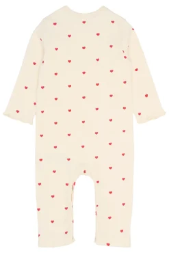 The New Siblings Holiday Heart Rib Jumpsuit - GARDENIA- Juletøj|Heldragter U. Fod