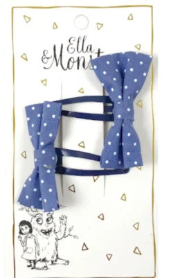 Ella & Monster Hårclips Blue Butterfly Dot- Festtøj & Tilbehør