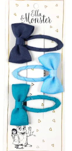 Ella & Monster Hårclips Dusty Blue Bow- Festtøj & Tilbehør