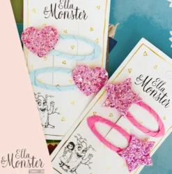Ella & Monster Hårclips Glitter Heartbeats- Festtøj & Tilbehør