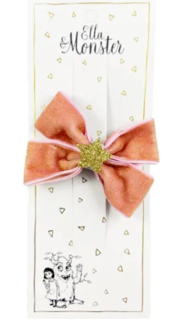 Ella & Monster Hårspænde Romantisk Julesløjfe Rose- Festtøj & Tilbehør