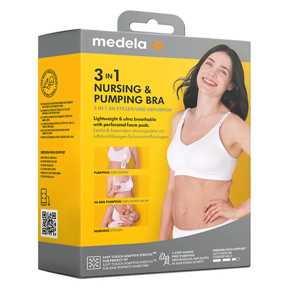 Medela 3-i-1 amme- og pumpe-BH hvid XL- Amme Bh'Er