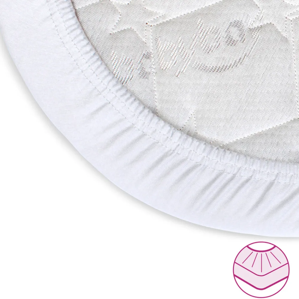 Babybay Jersey lagen, deluxe 2 stk. til Side by side seng orginal - hvid-Børn Lagner & Vådliggerlagner