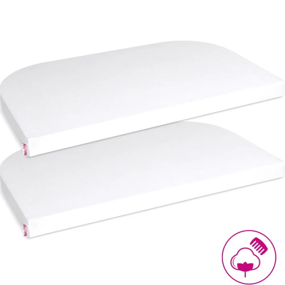 Babybay Jersey lagen, deluxe 2 stk. til Side by side seng Boxspring - hvid-Børn Lagner & Vådliggerlagner