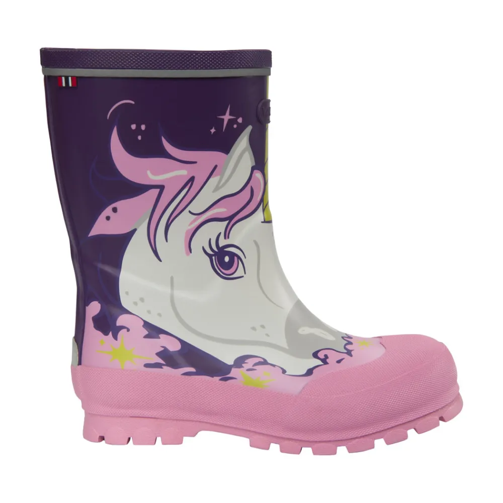 Viking Jolly print gummistøvle - Purple/Multi- Lange Gummistøvler