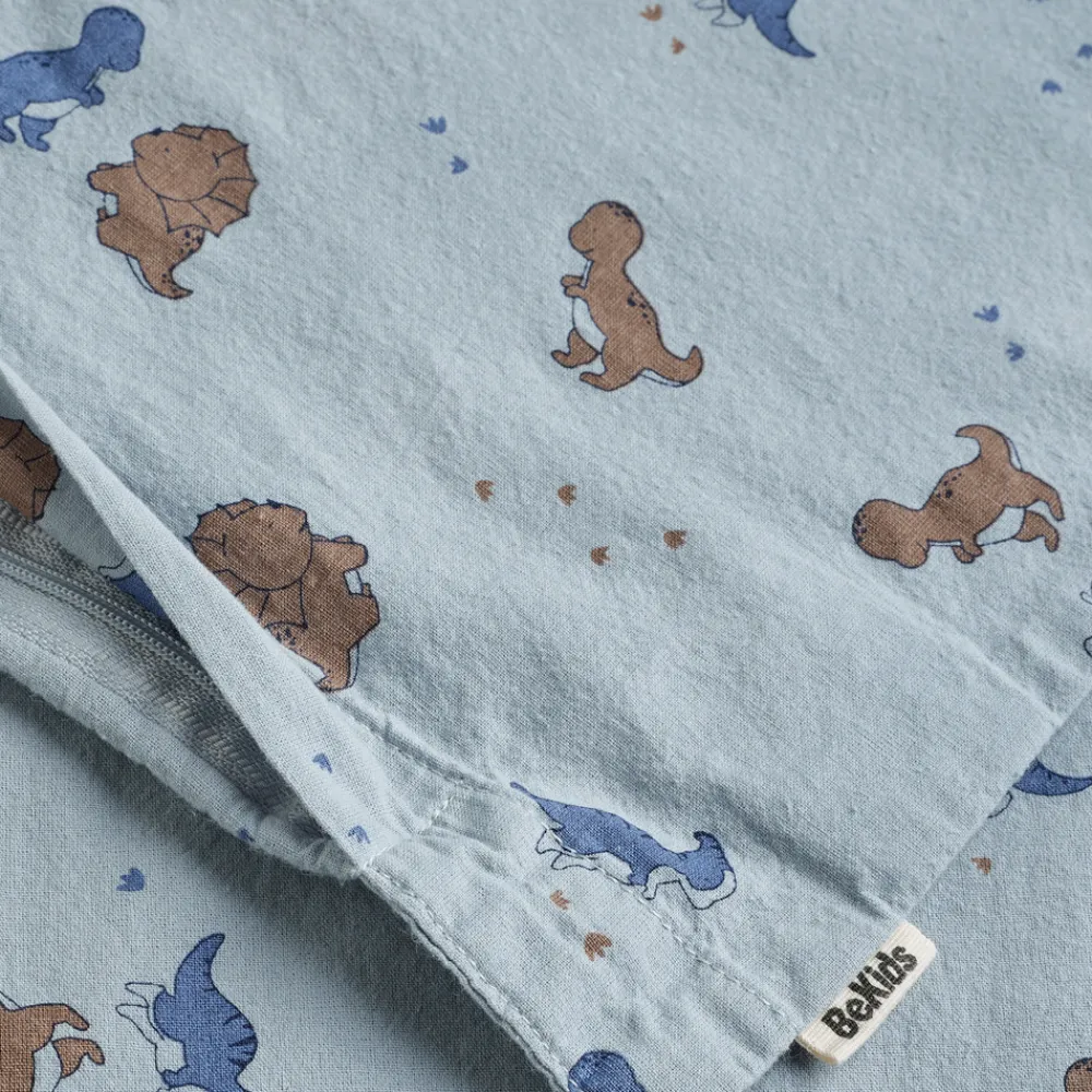 BeKids Junior Sengetøj 100x140, Dino Blue Fog-Børn Sengetøj