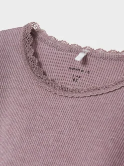 NAME IT Kab langærmet boby - Elderberry- Bodystocking Langærmet