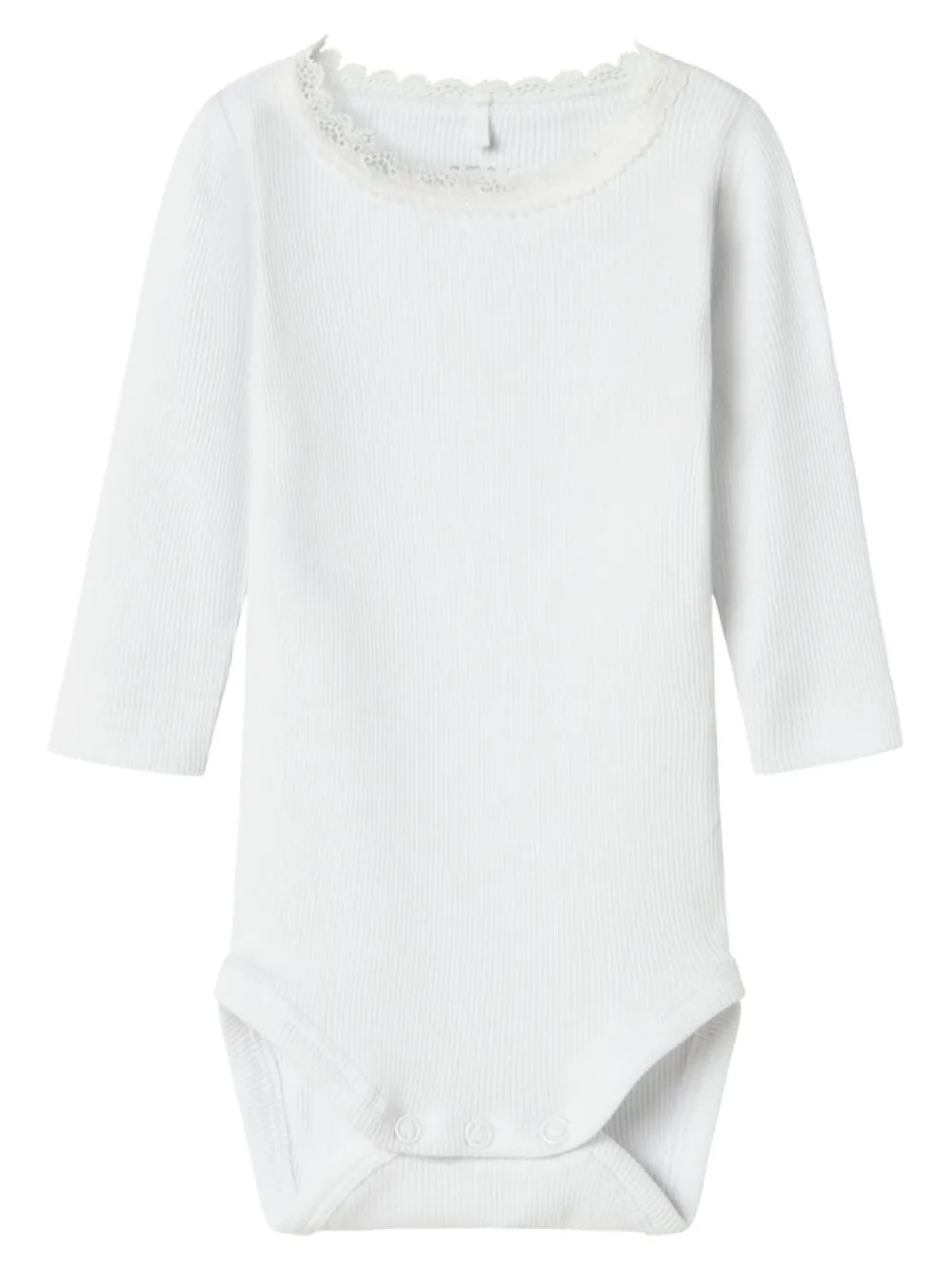 NAME IT Kab langærmet body - Bright white- Bodystocking Langærmet