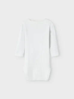 NAME IT Kab langærmet body - Bright white- Bodystocking Langærmet