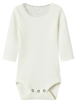 NAME IT Kab langærmet body - Cloud dancer- Bodystocking Langærmet