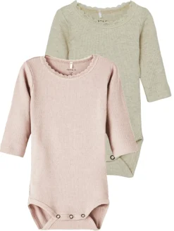 NAME IT Kab 2p ls body - PEYOTE MEL- Bodystocking Langærmet|Multipack