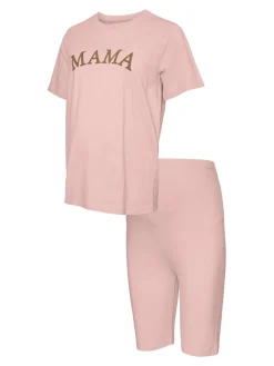 MamaLicious Kaja Sæt - 15-1607TCX- Overdele|Jeans, Bukser & Shorts