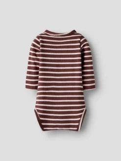 NAME IT Kattie Langærmet Wrap Body - Bleached Mauve- Bodystocking M. Skrålukning