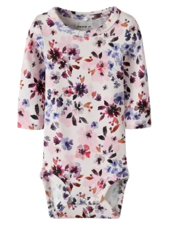 NAME IT Kayla Langærmet Body - CALCITE- Bodystocking Langærmet