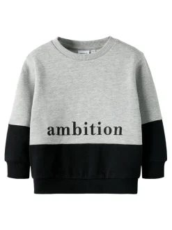 NAME IT Kent Sweatshirt - Grey Melange- Cardigans, Veste & Trøjer