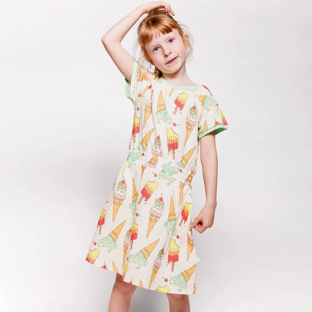 Småfolk Kjole kortærmet - Marsmallow- Kjoler