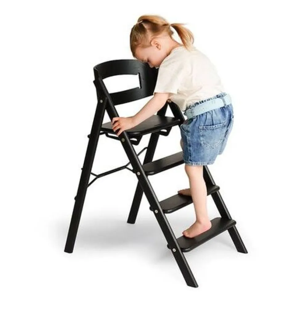 KAOS Klapp højstol foldbar eg inkl. bøjle - sand-Børn Højstole Med Tilbehør