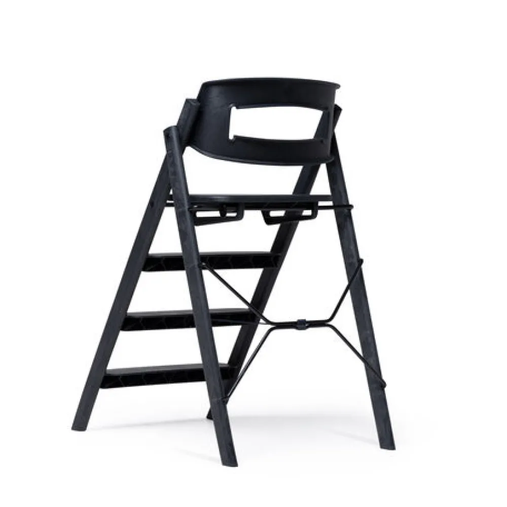 KAOS Klapp højstol foldbar genbrugsplast inkl. bøjle og bakke - sort-Børn Højstole Med Tilbehør