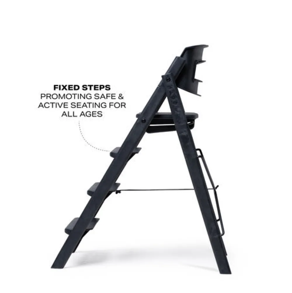 KAOS Klapp højstol foldbar genbrugsplast inkl. bøjle og bakke - sort-Børn Højstole Med Tilbehør