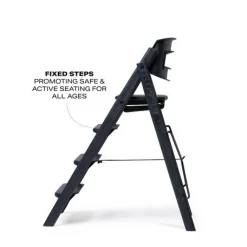 KAOS Klapp højstol foldbar genbrugsplast inkl. bøjle - sort-Børn Højstole Med Tilbehør