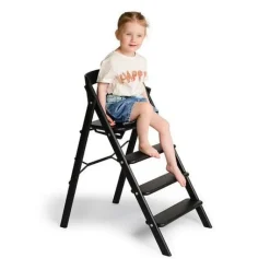 KAOS Klapp højstol foldbar genbrugsplast inkl. pude - sort-Børn Højstole Med Tilbehør