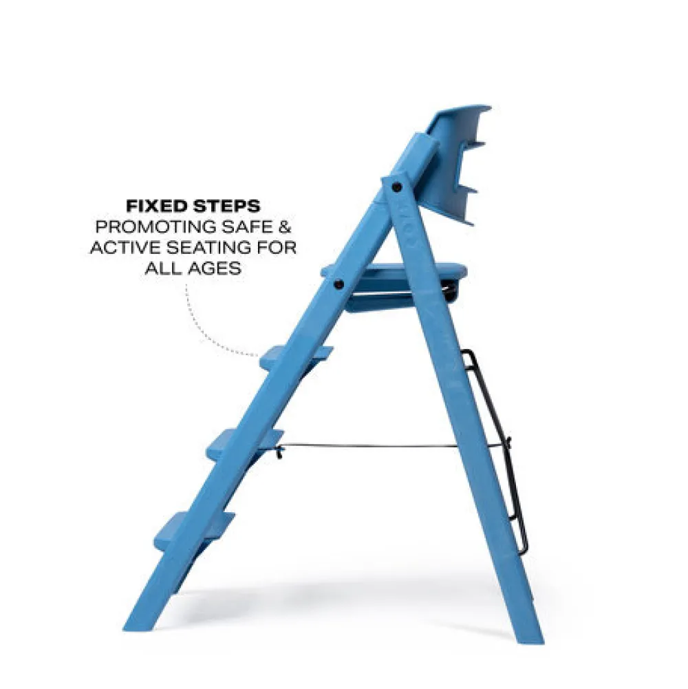 KAOS Klapp højstol foldbar genbrugsplast inkl. pude - blå-Børn Højstole Med Tilbehør