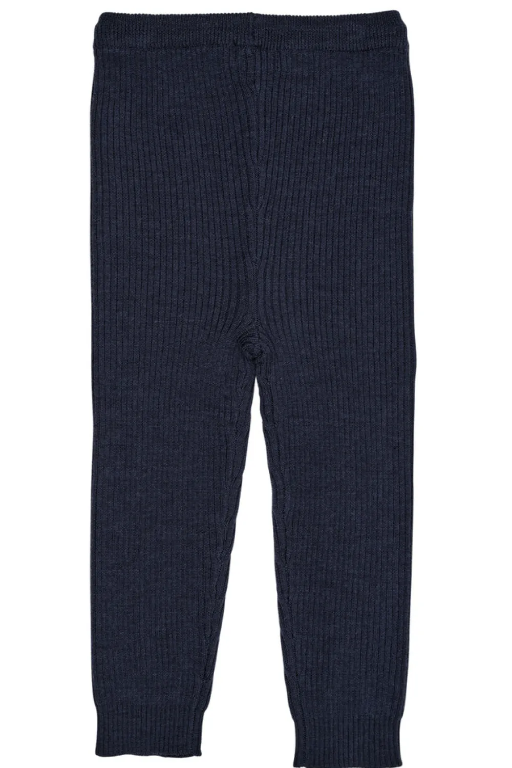 Copenhagen Colors Klassisk merino rib leggings m. bindebånd - unisex - MØRKE BLÅ- Uldunderdele|Leggings