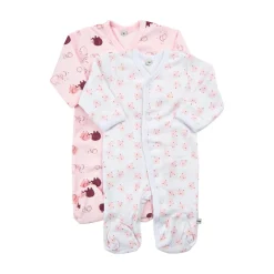 Pippi Knappet Natdragt Med Fod 2-Pak - 501- Multipack|Natdragter