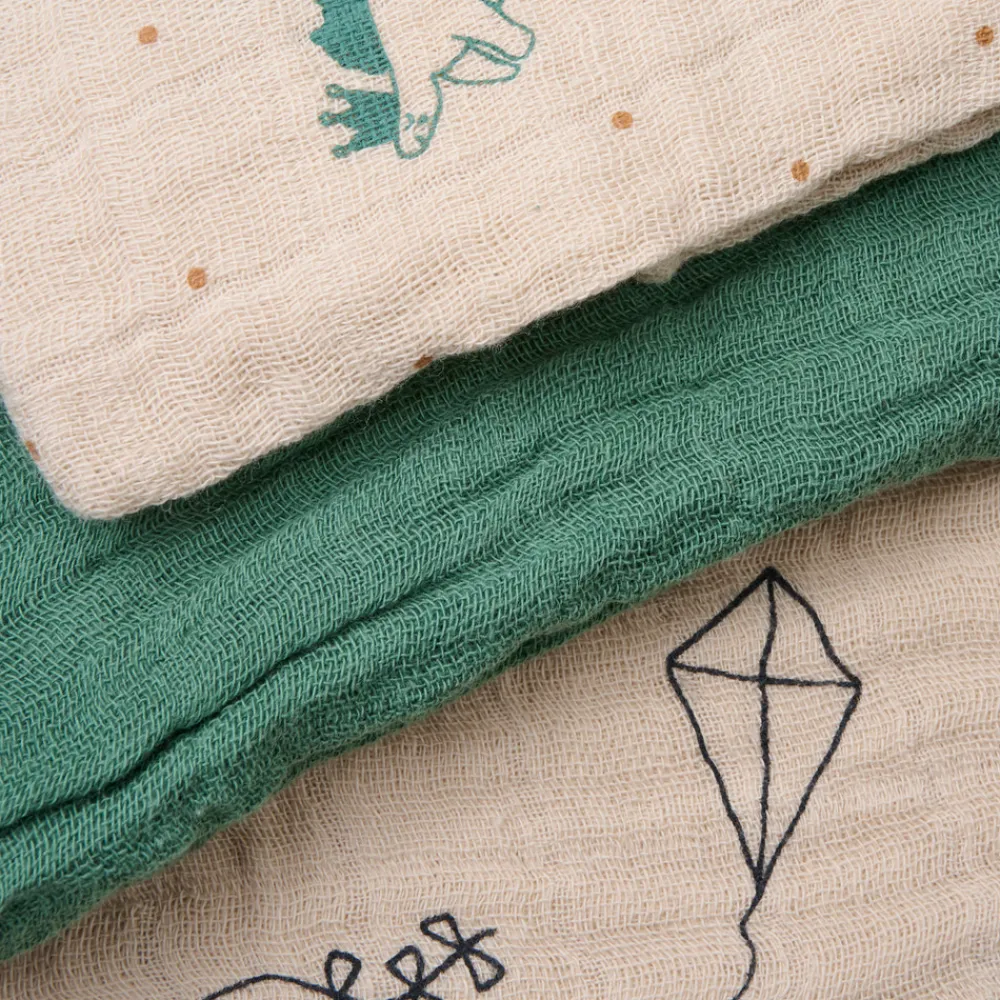 Pippi Øko. stofbleer (6-pak) - Deep Lichen Green-Børn Stofbleer & Klude|Stofbleer