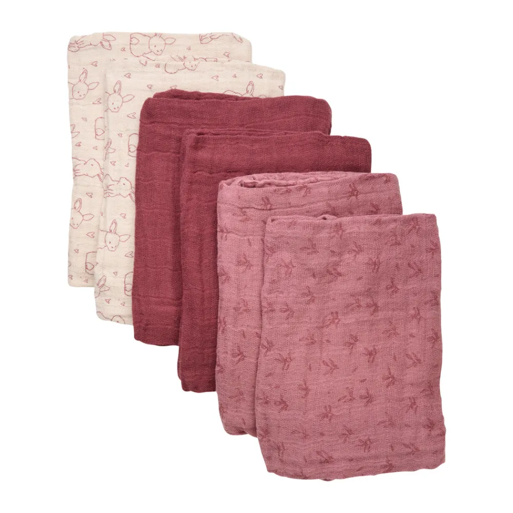 Pippi Øko. stofbleer (6-pak) - Old Rose-Børn Stofbleer & Klude|Stofbleer