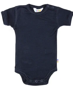 Joha Kort Ærmet Body i Rib - Marine- Uldbodyer|Bodystocking Kortærmet
