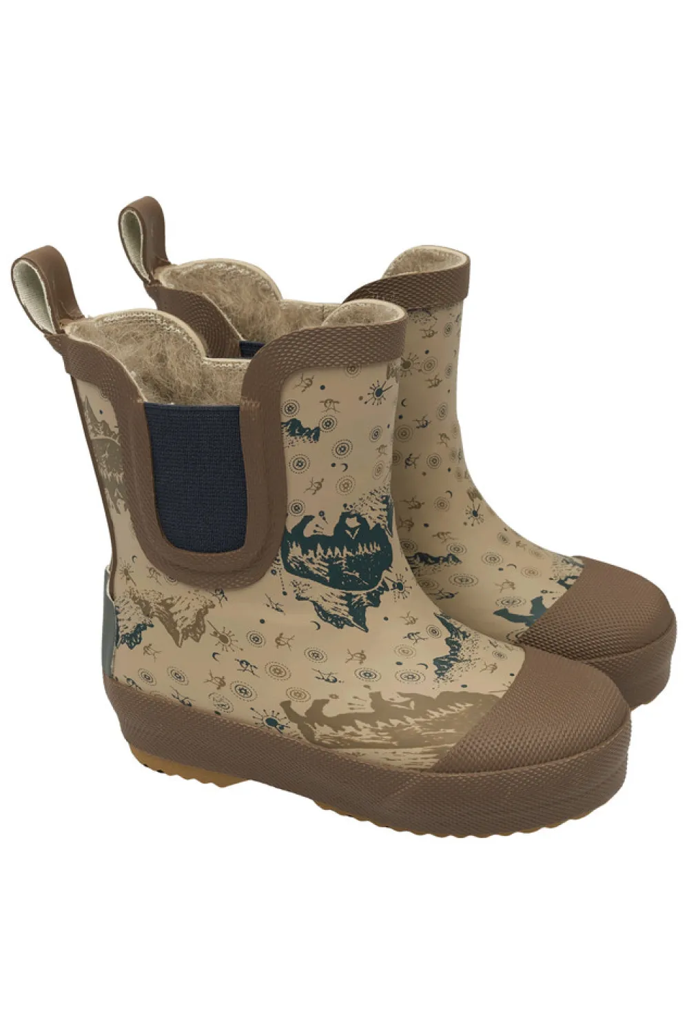 Mikk-Line Kort vinter Gummistøvle - AOP - Coriander- Korte Termostøvler