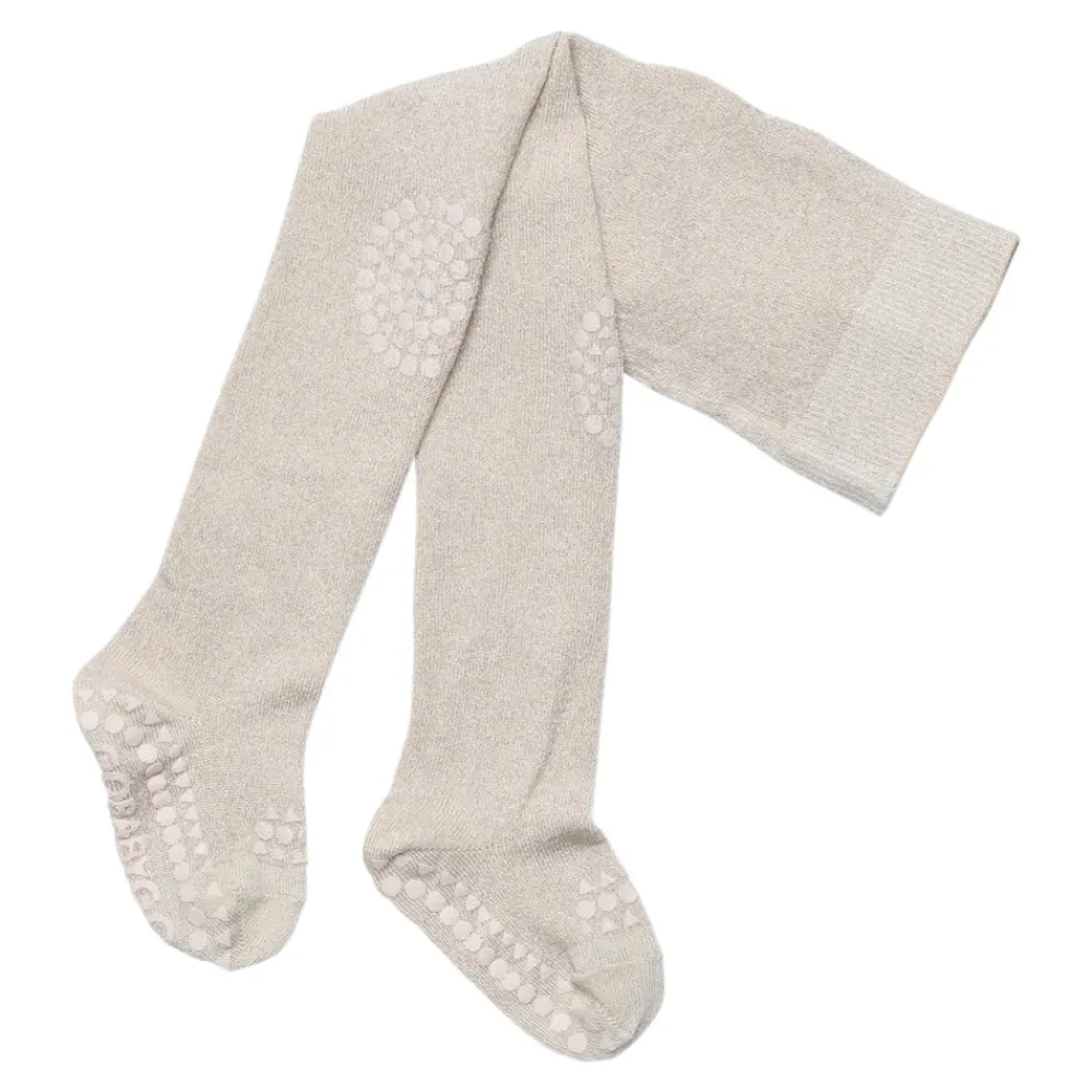 GOBABYGO Kravle Strømpebukser - Glitter Bamboo - IVORY GLITTER- Strømpebukser