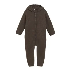 HUTTEliHUT Køredragt m. ører Uld Fleece - Brown Melange- Køredragter|Ulddragter