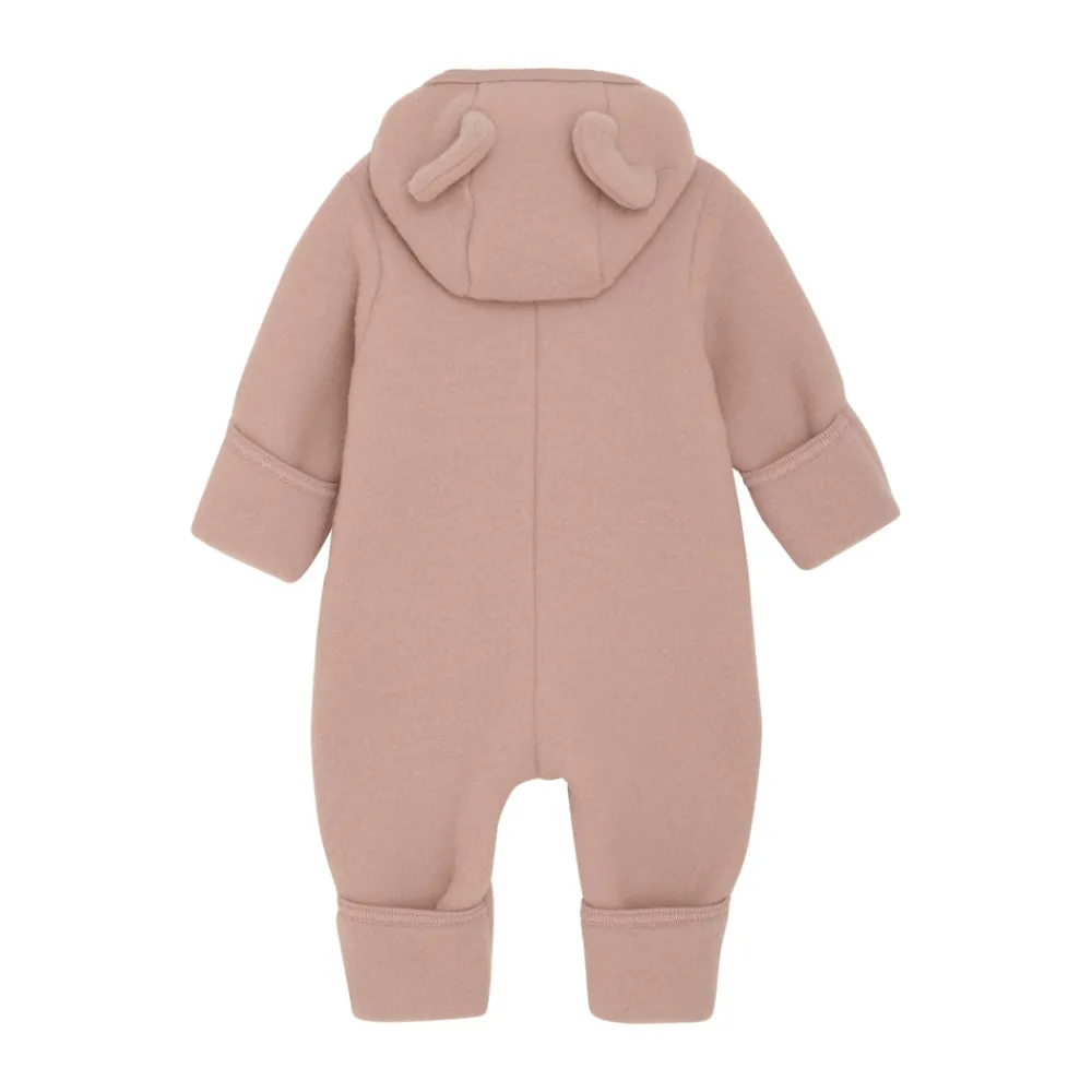 HUTTEliHUT Køredragt Ører Uld Fleece - Mahogany Rose- Ulddragter